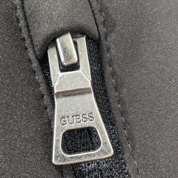 Guess Jacket Men's BlackFull Zip Microfiber Lined With Hoode Raincoats Sz XXL - Picture 6 of 13